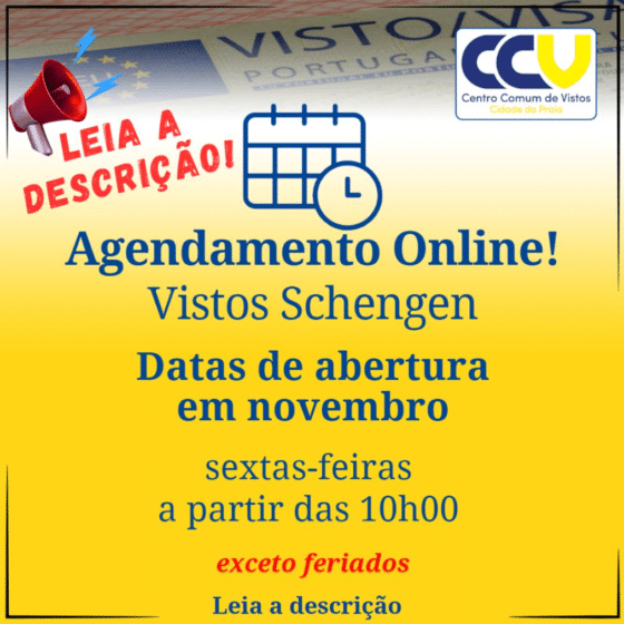 Datas Agendamento – Novembro