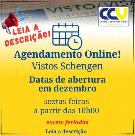 Datas Agendamento Online – Dezembro