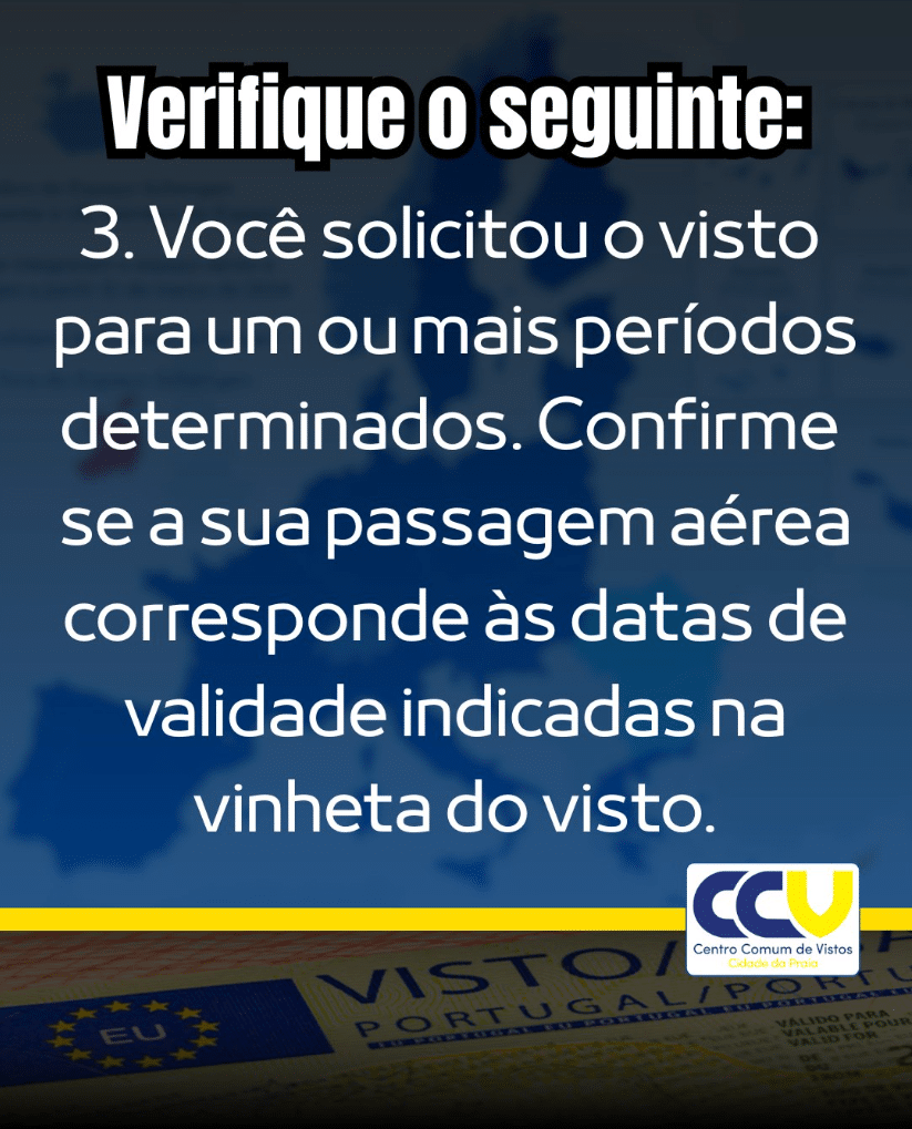 Confirmação dados vinheta de visto