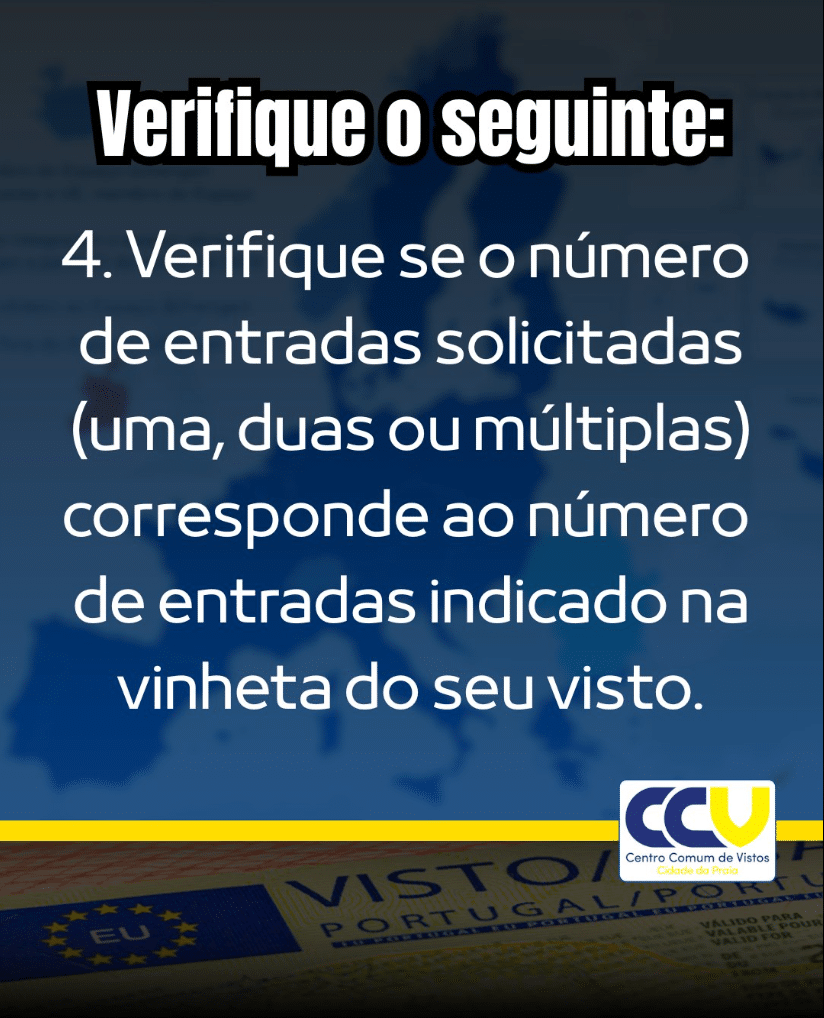 Confirmação dados vinheta de visto