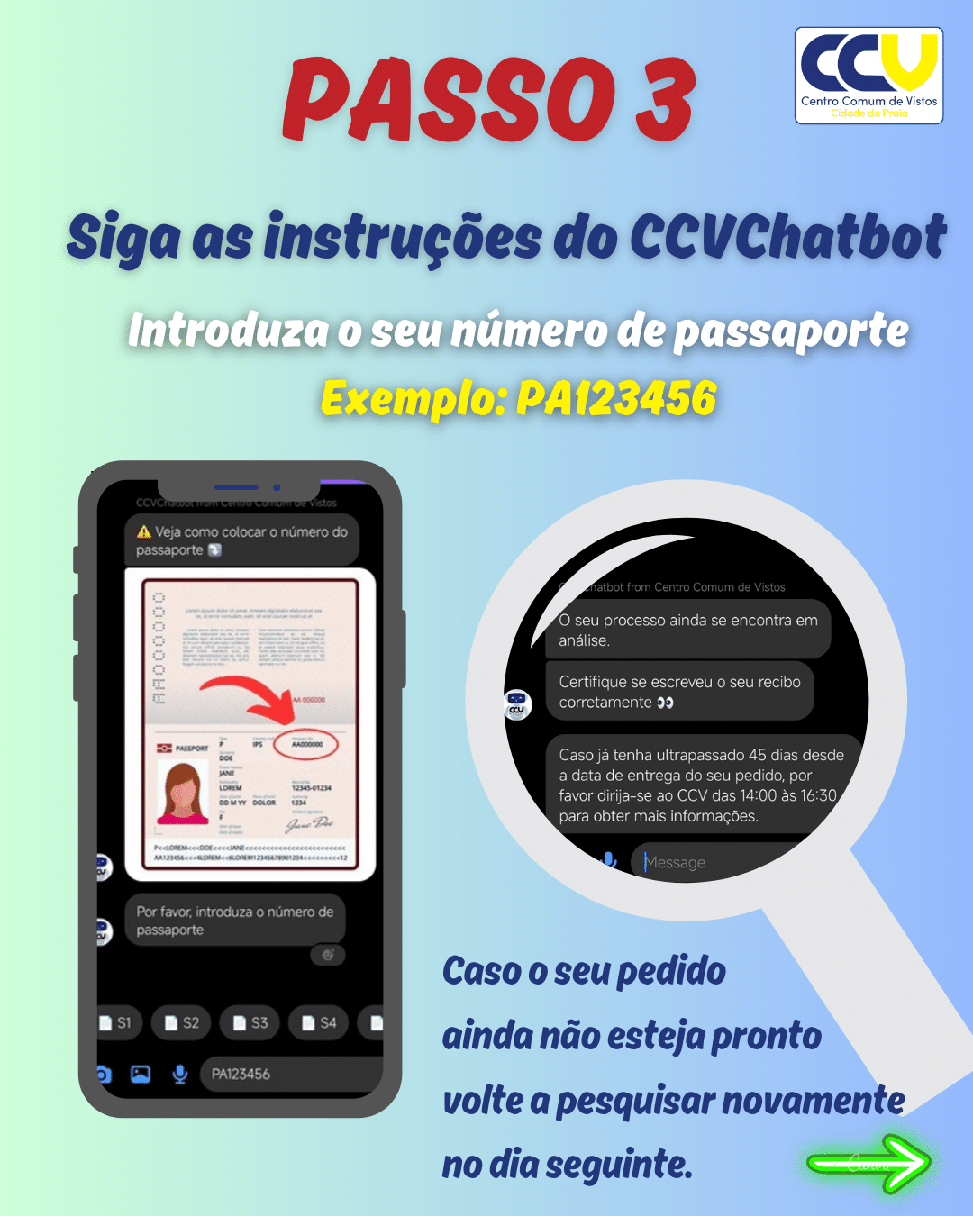 O passaporte está disponível para levantamento?