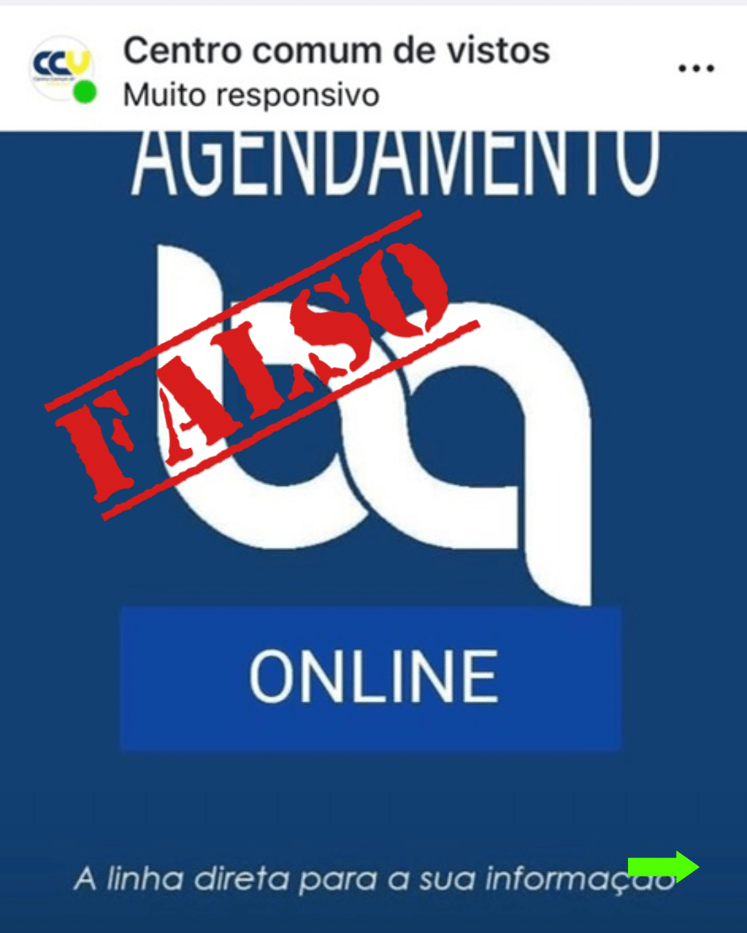 ALERTA IMPORTANTE – PÁGINAS FALSAS EM CIRCULAÇÃO
