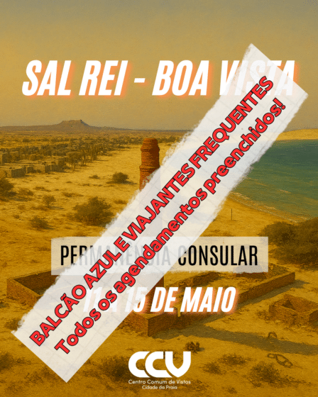 Vagas Balcão Azul e Viajantes Frequentes – Sal Rei, Boa Vista