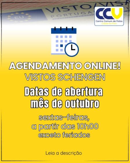 Vistos Schengen na Praia: Datas de Abertura de Vagas para Outubro
