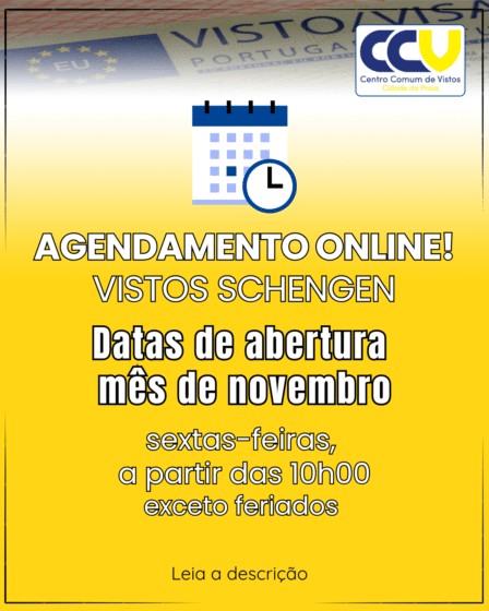Agendamento Online para Visto Schengen: datas de abertura de vagas para novembro